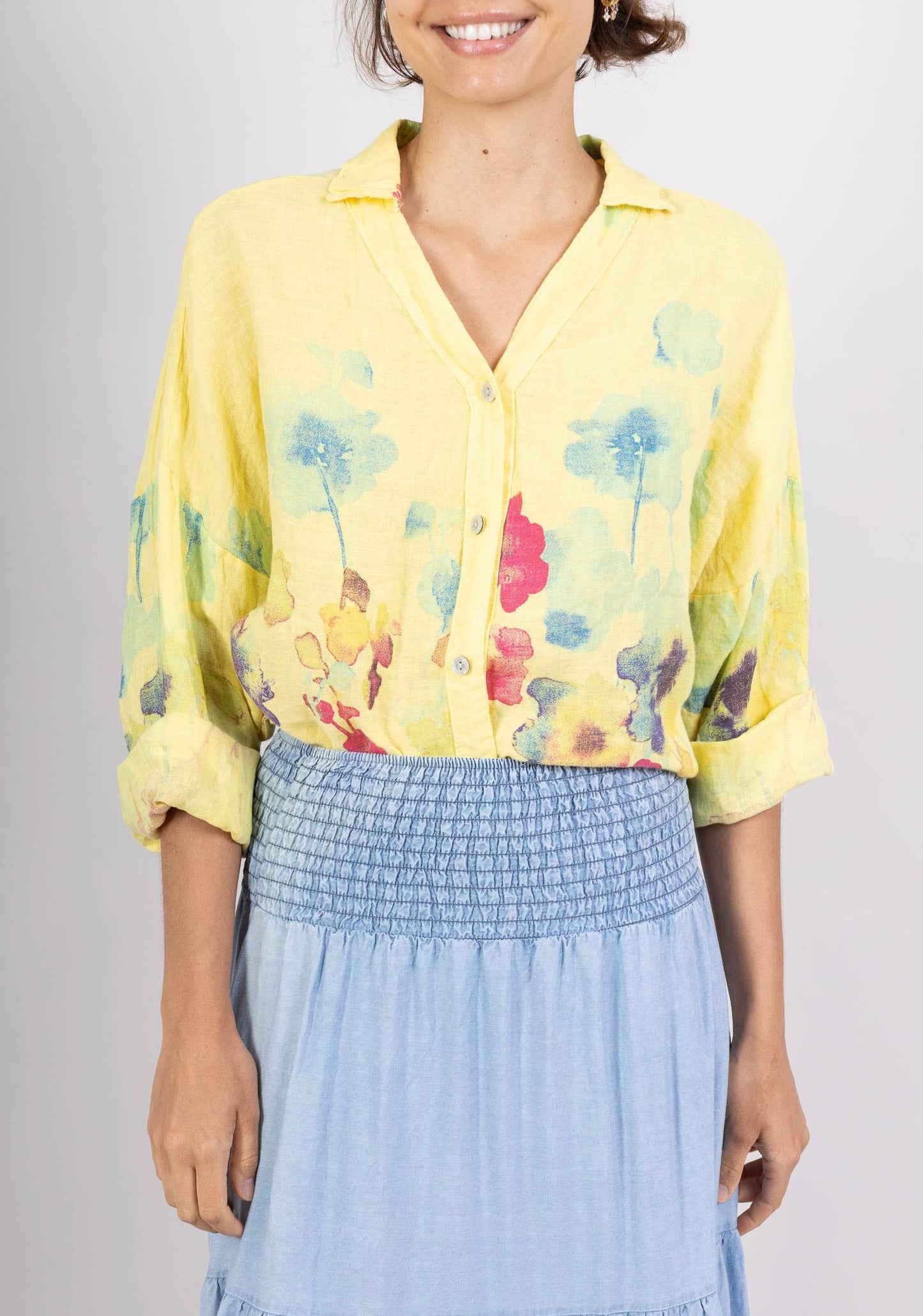 LINEN SHIRT SPRING SUMMER CLOTHING 48902 🌹 🌸: UNRIPE