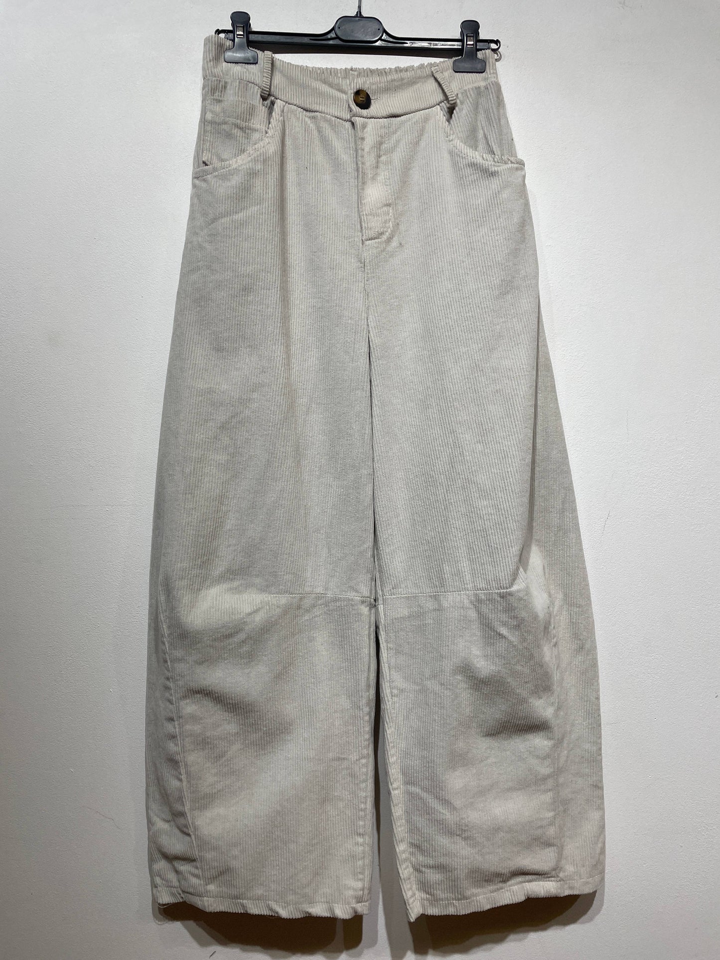 77503 VELVET TROUSERS WITH POCKETS, IN COTTON: ROUILLE