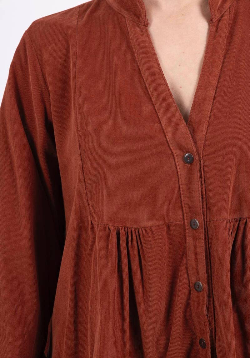 2089 VELVET TUNIC: Dark Brown