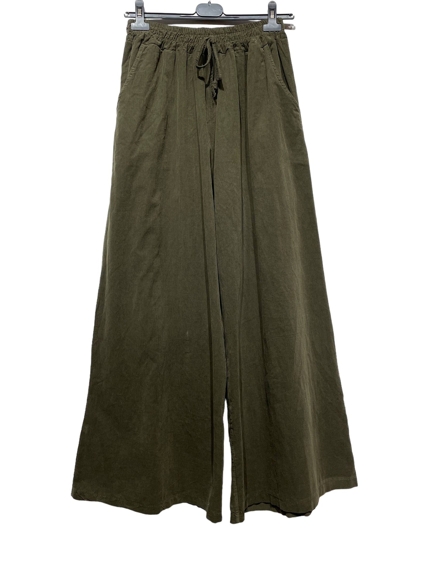 5299 PANT IN VELVET FALL WINTER CLOTHING : OLIVE