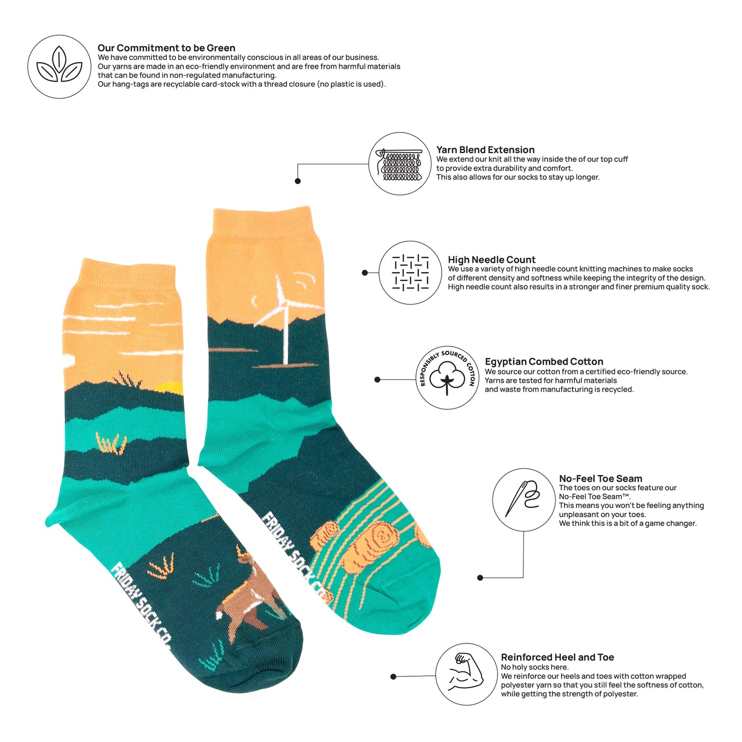 Women's Foothills Canadian Landscape Socks: Women’s 5 – 10