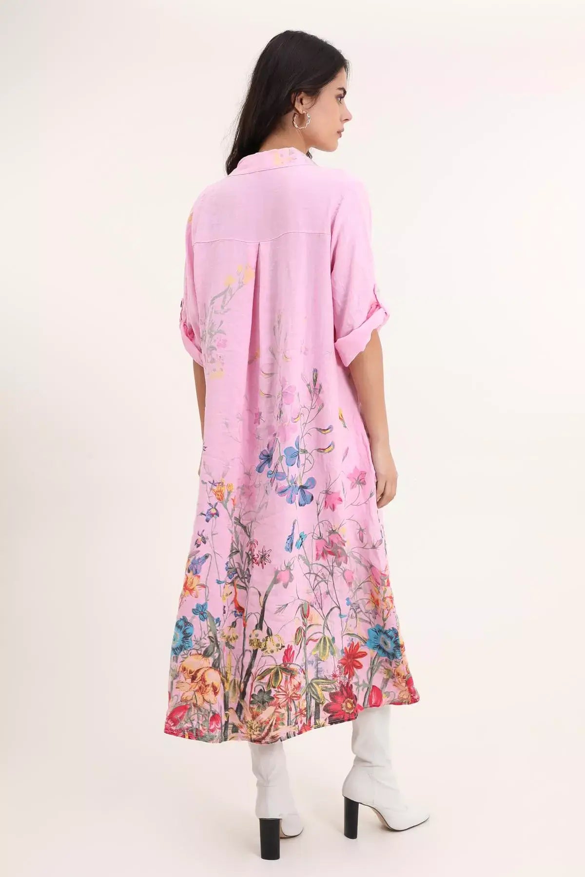 Shirt Dress 100% Linen: Blush