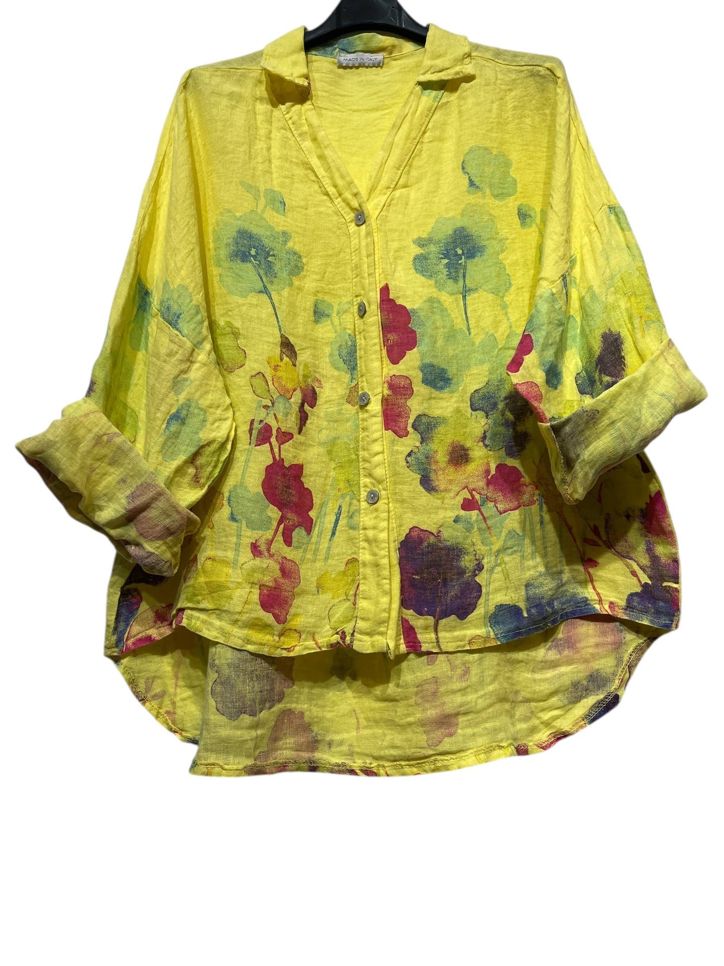LINEN SHIRT SPRING SUMMER CLOTHING 48902 🌹 🌸: Black