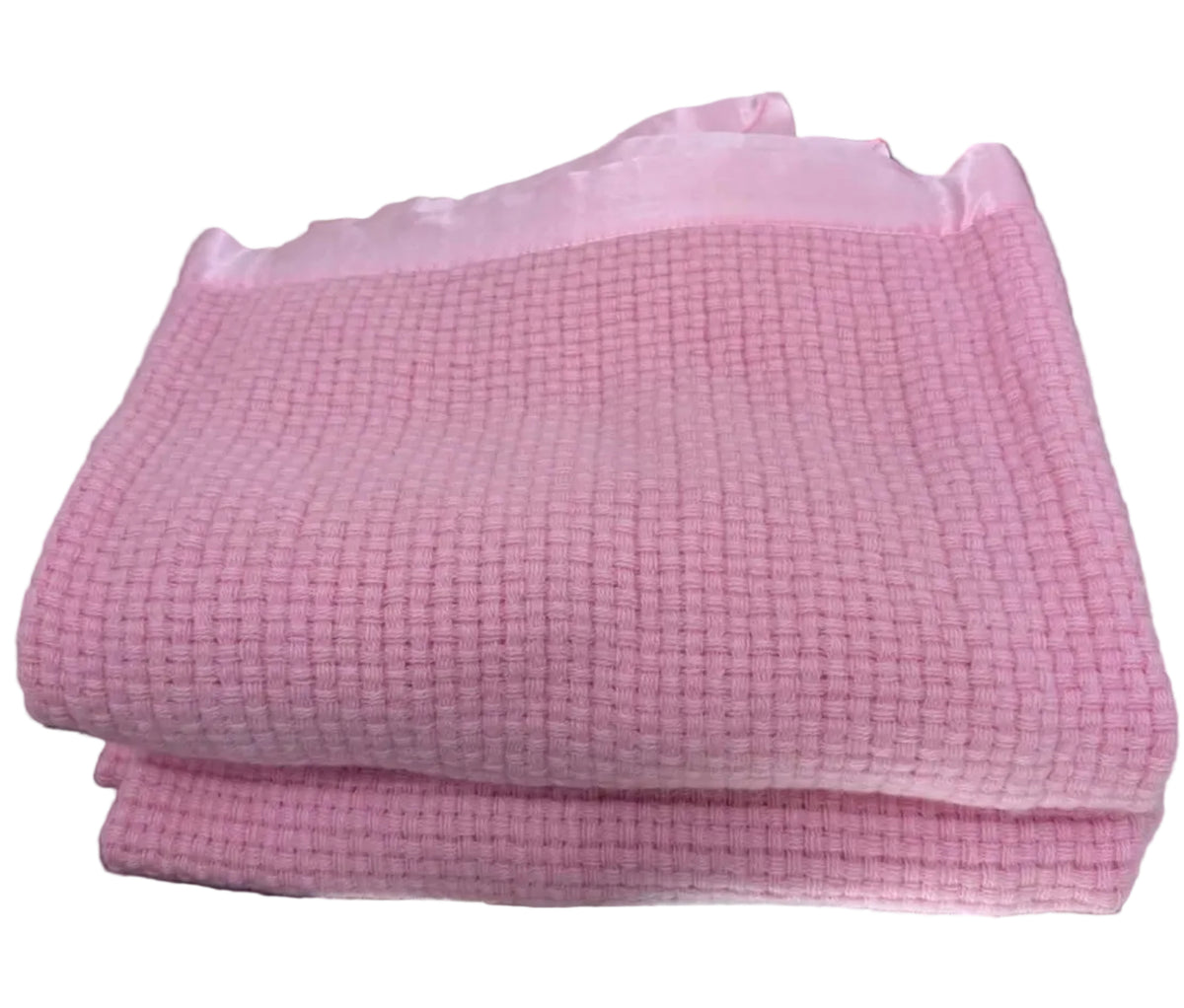 Waffle Pink Pure Cashmere Baby Blanket