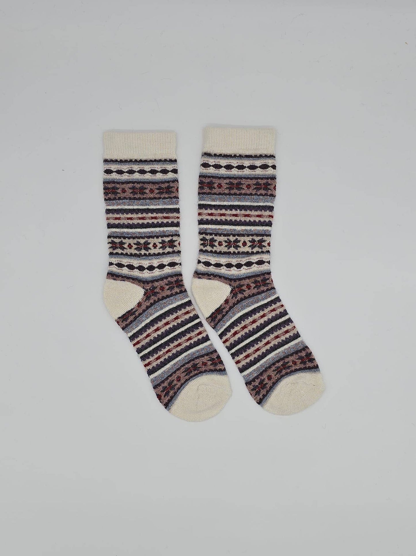 Radio Alpaca Socks | Full Cushion Socks | Crew Socks: White / Medium