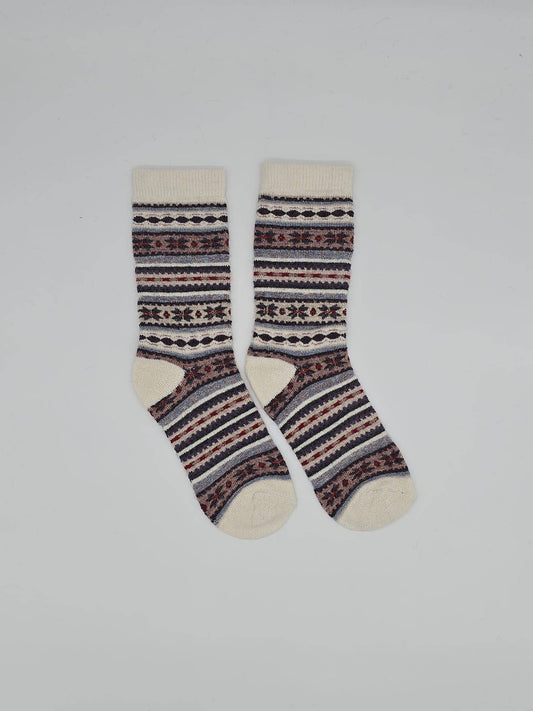 Radio Alpaca Socks | Full Cushion Socks | Crew Socks: White / Medium