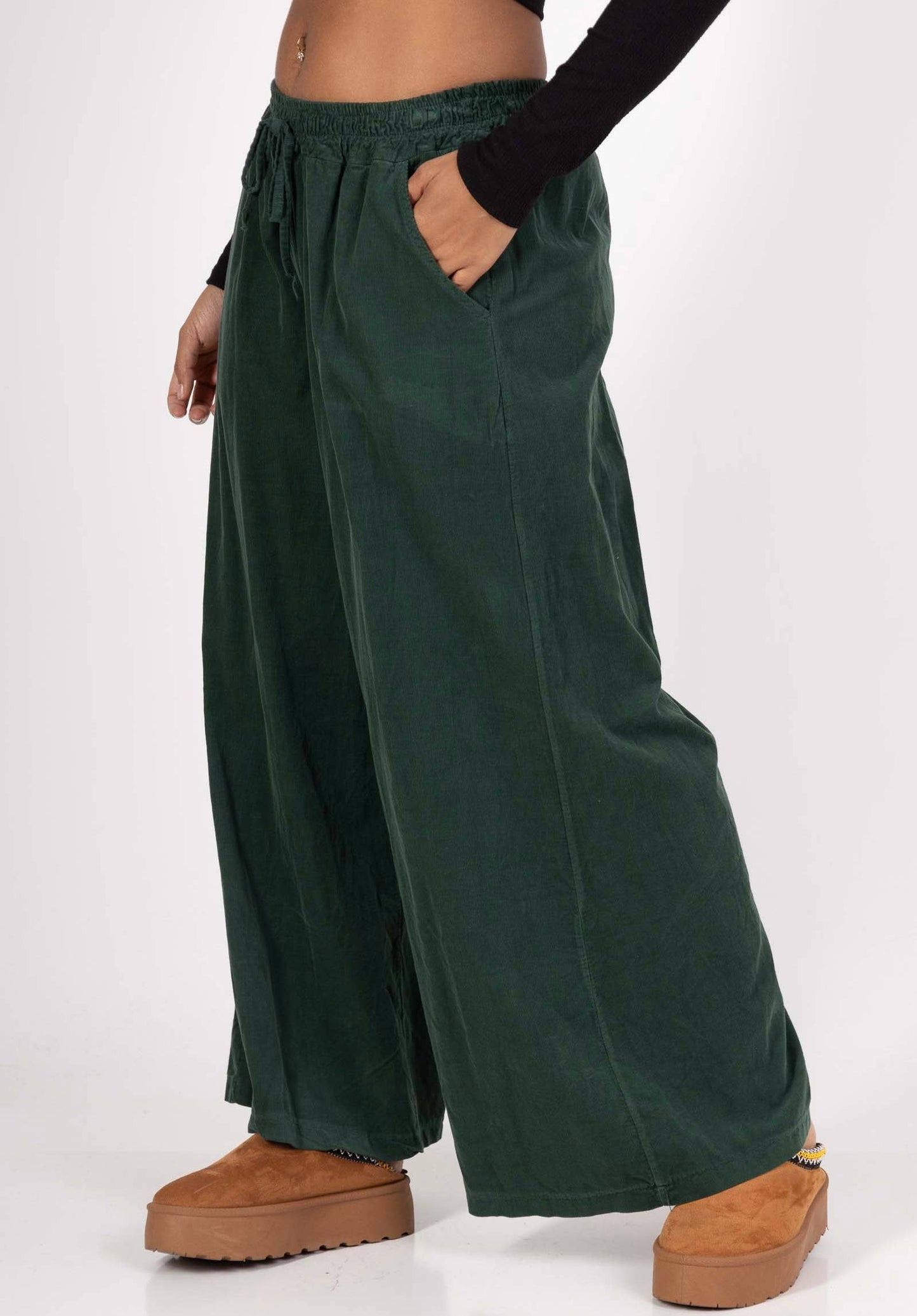 5299 PANT IN VELVET FALL WINTER CLOTHING : NAVY