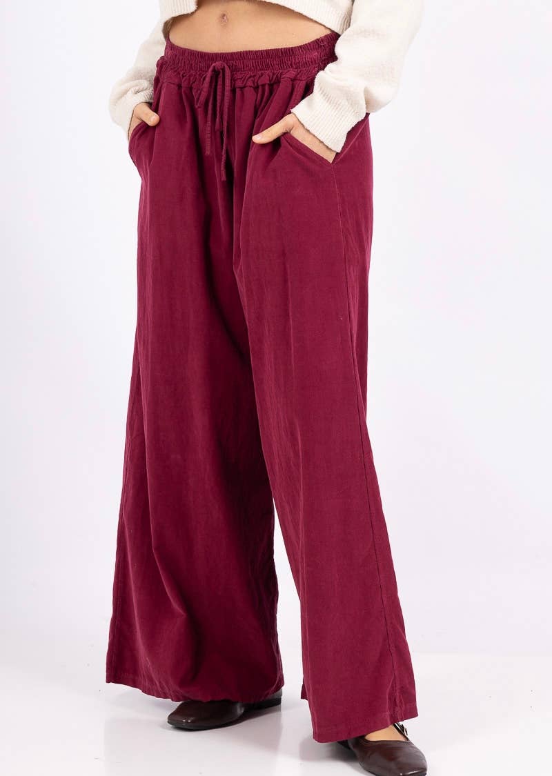 5299 PANT IN VELVET FALL WINTER CLOTHING : ROUILLE
