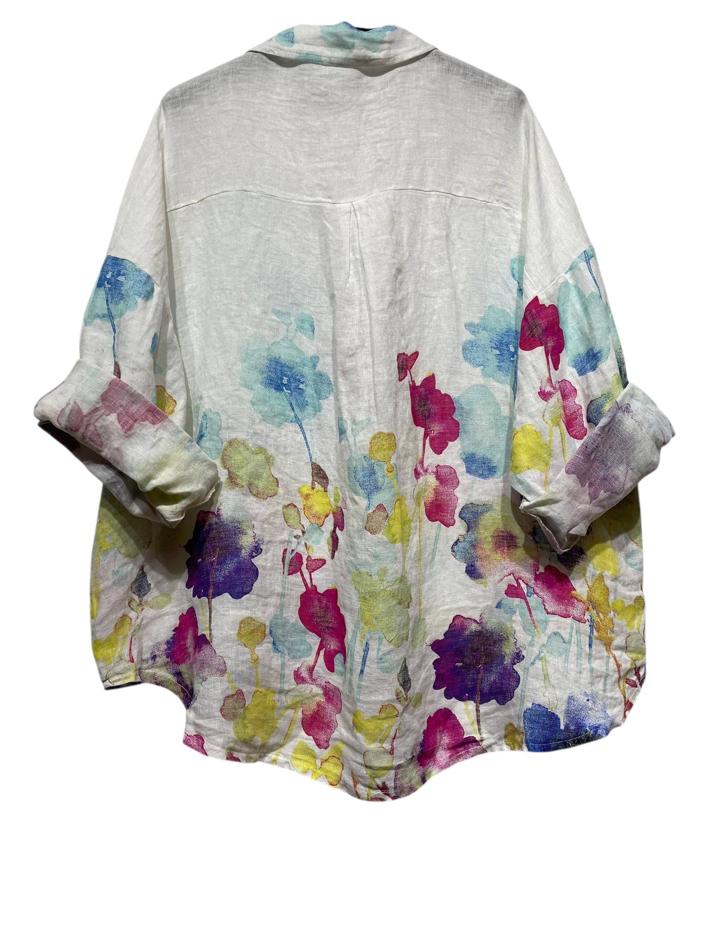 LINEN SHIRT SPRING SUMMER CLOTHING 48902 🌹 🌸: CORAL