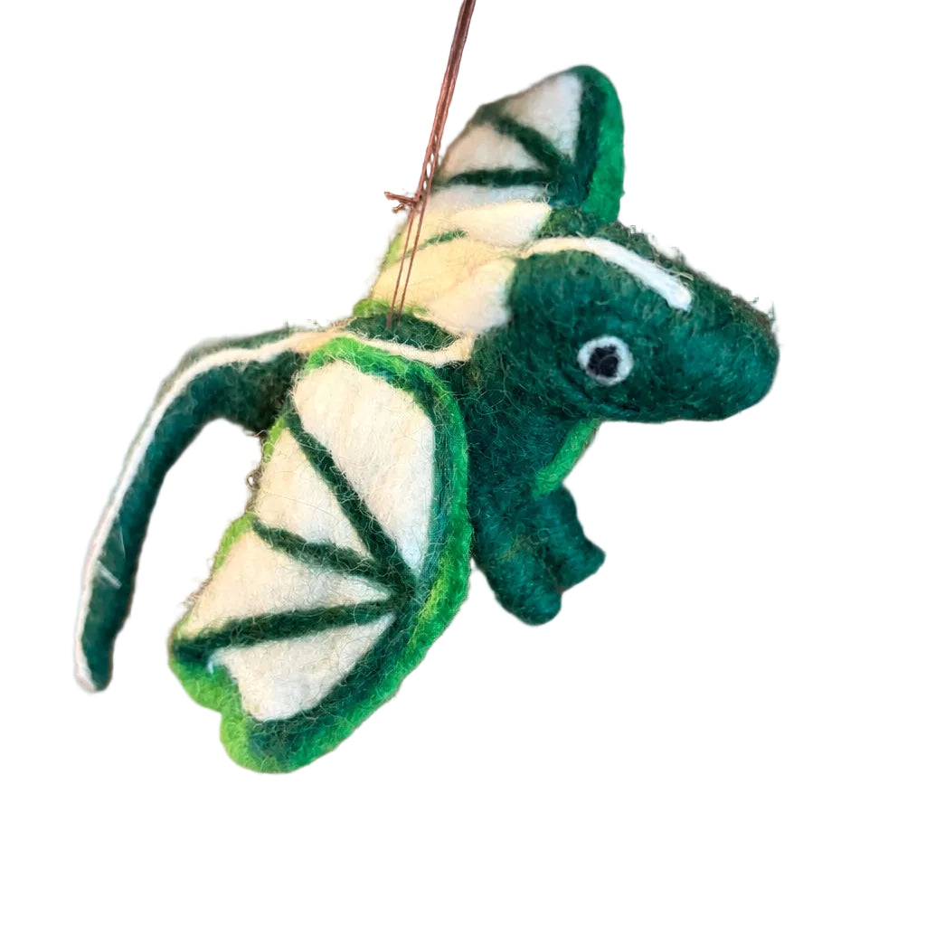 Dragon Ornament White and Green