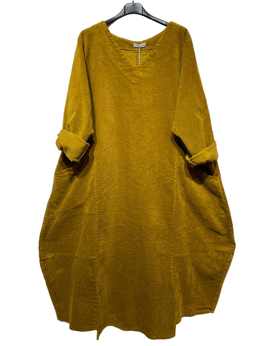 LONG VELVET DRESS 277 FALL WINTER CLOTHING: MUSTARD