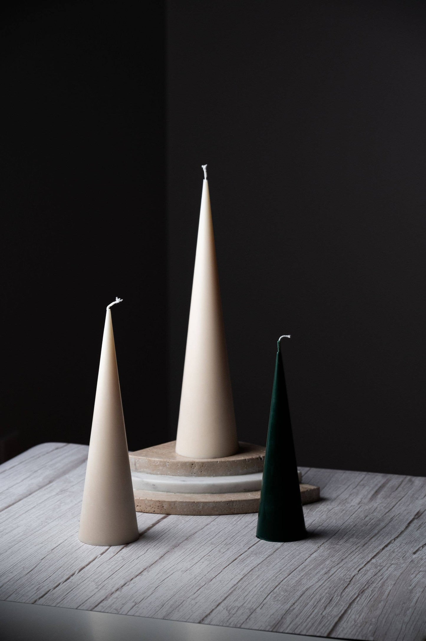 Spire Cone Candles : Uncoloured / Unscented / Medium