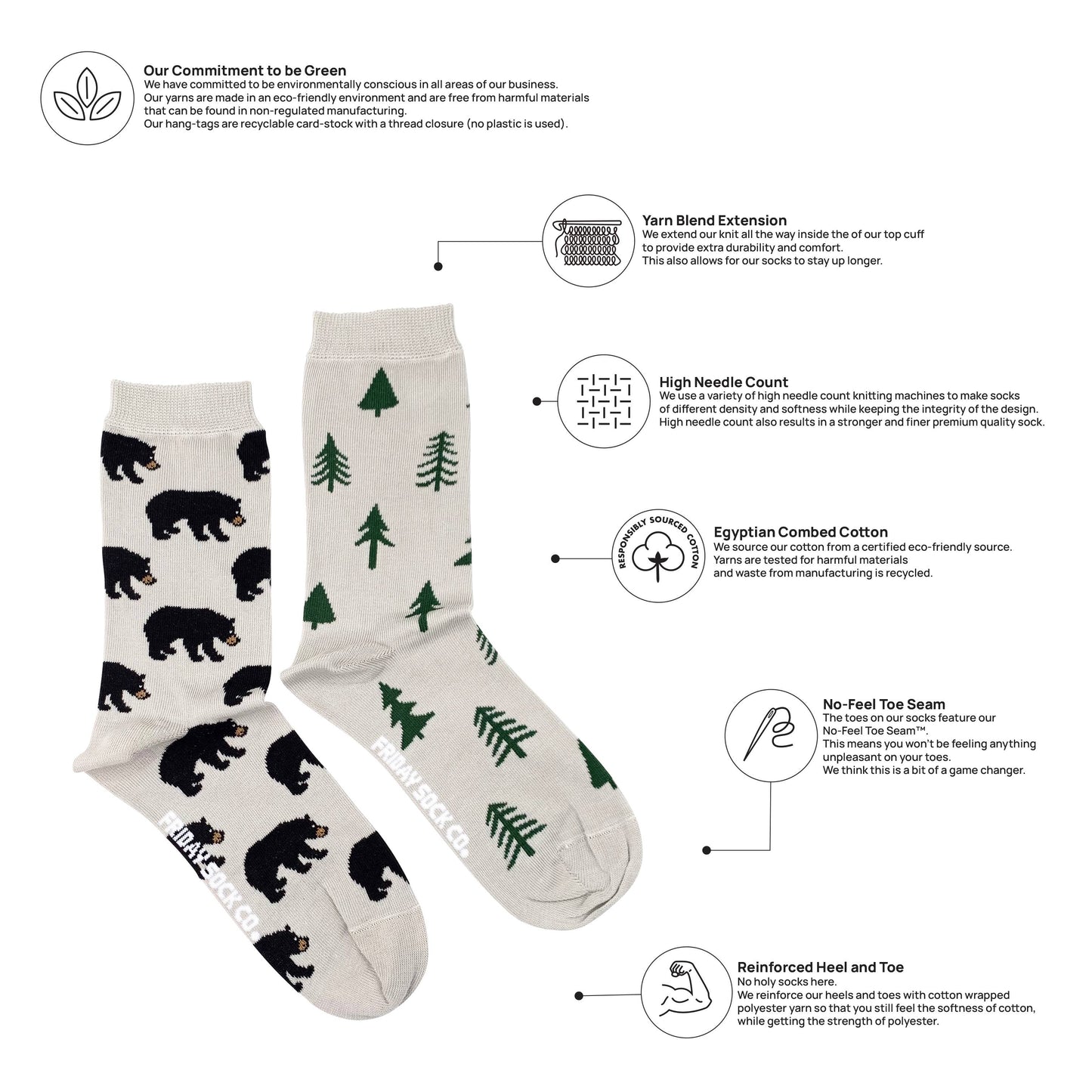 Women’s Women's Bear & Tree Socks: Women’s 5 – 10
