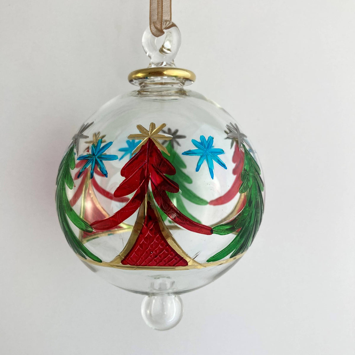 Blown Glass Ornament - Christmas Trees