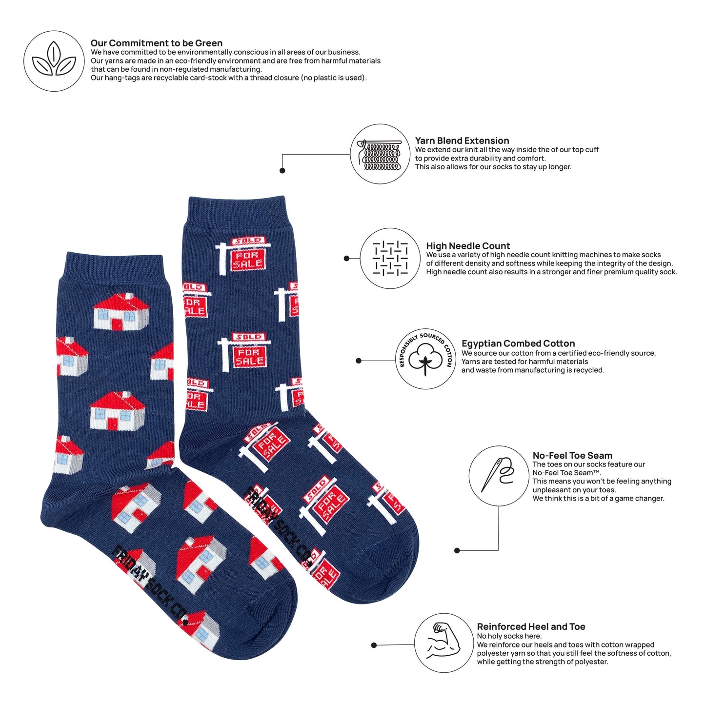 Women's Real Estate Socks: Women’s 5 – 10