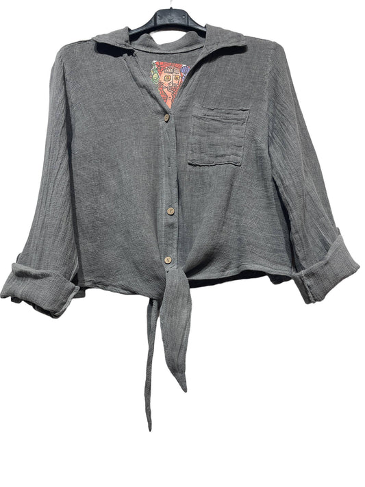 LINEN VEST 3025 MY VEST: DARK GREY