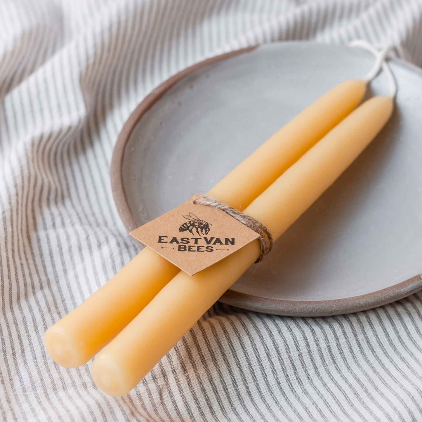 Hand-dipped beeswax taper Candles 9 Inch pair