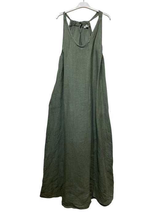 2683 LINEN DRESS: Green
