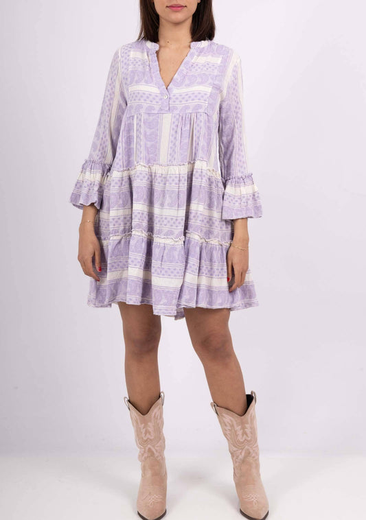 GREEK COTTON DRESS PATTERN 88P: Black