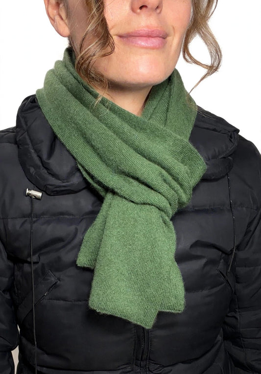 Plush Muffler - 100% Pure Double Thick Cashmere Olive Green