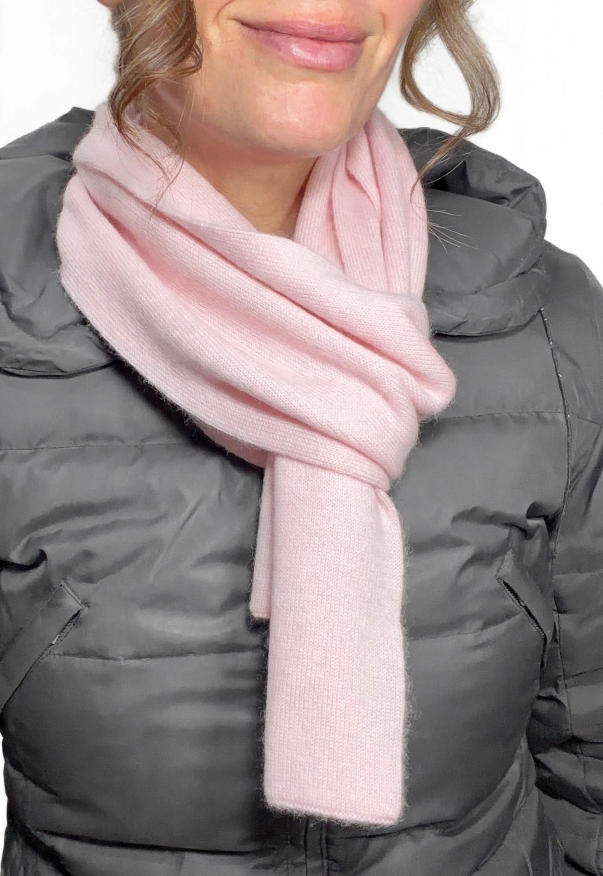 Plush Cashmere Muffler - 100% Pure Double Thick Light Pink
