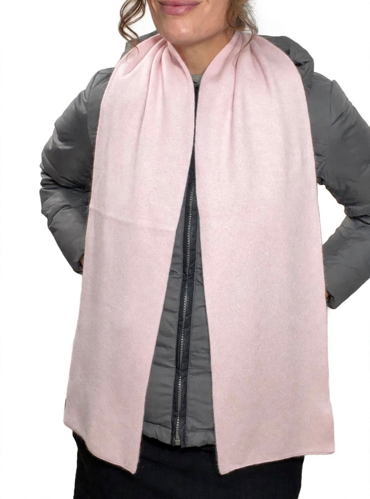 Plush Cashmere Muffler - 100% Pure Double Thick Light Pink