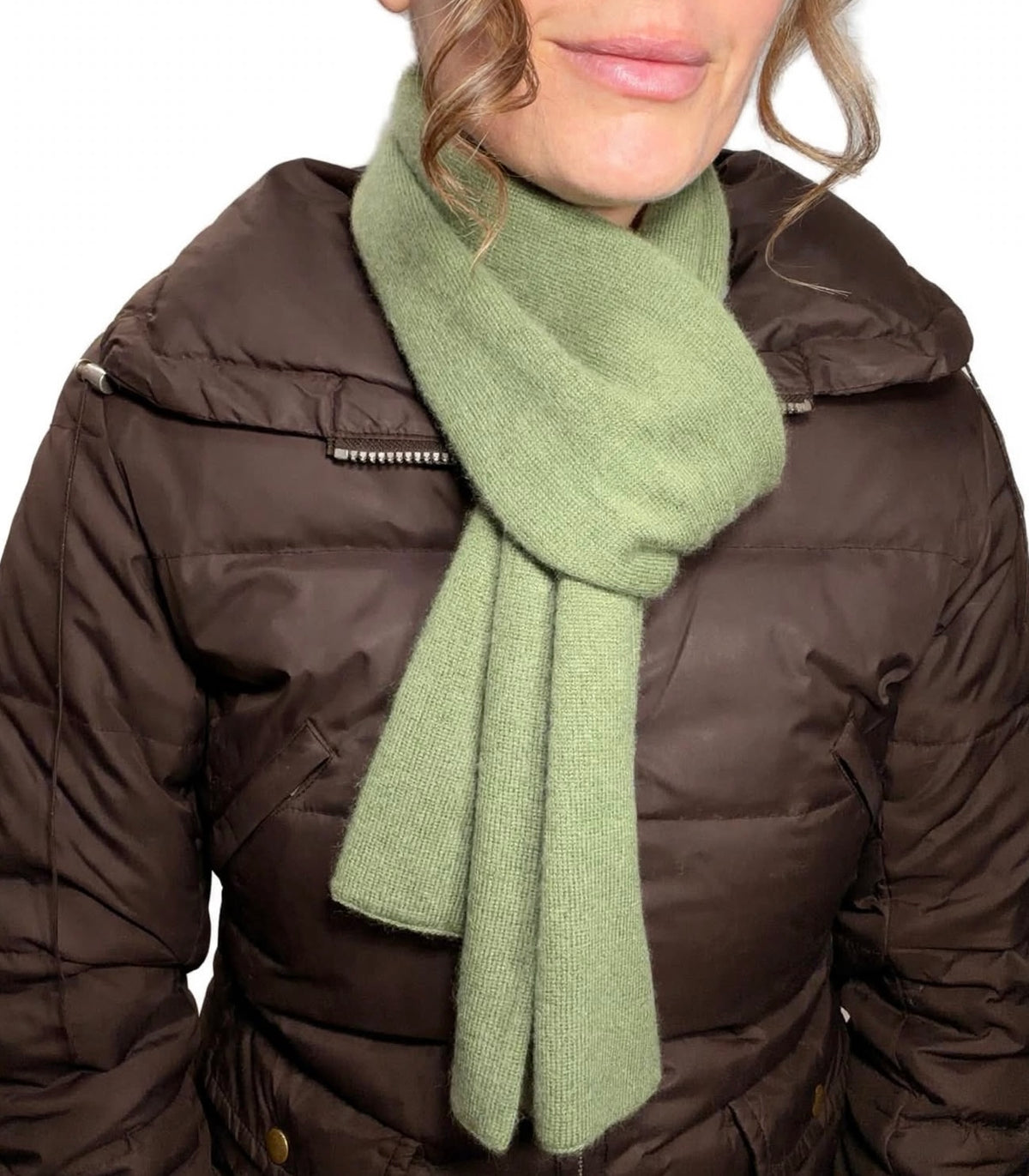 Plush Muffler - 100% Pure Double Thick Cashmere Olive Green