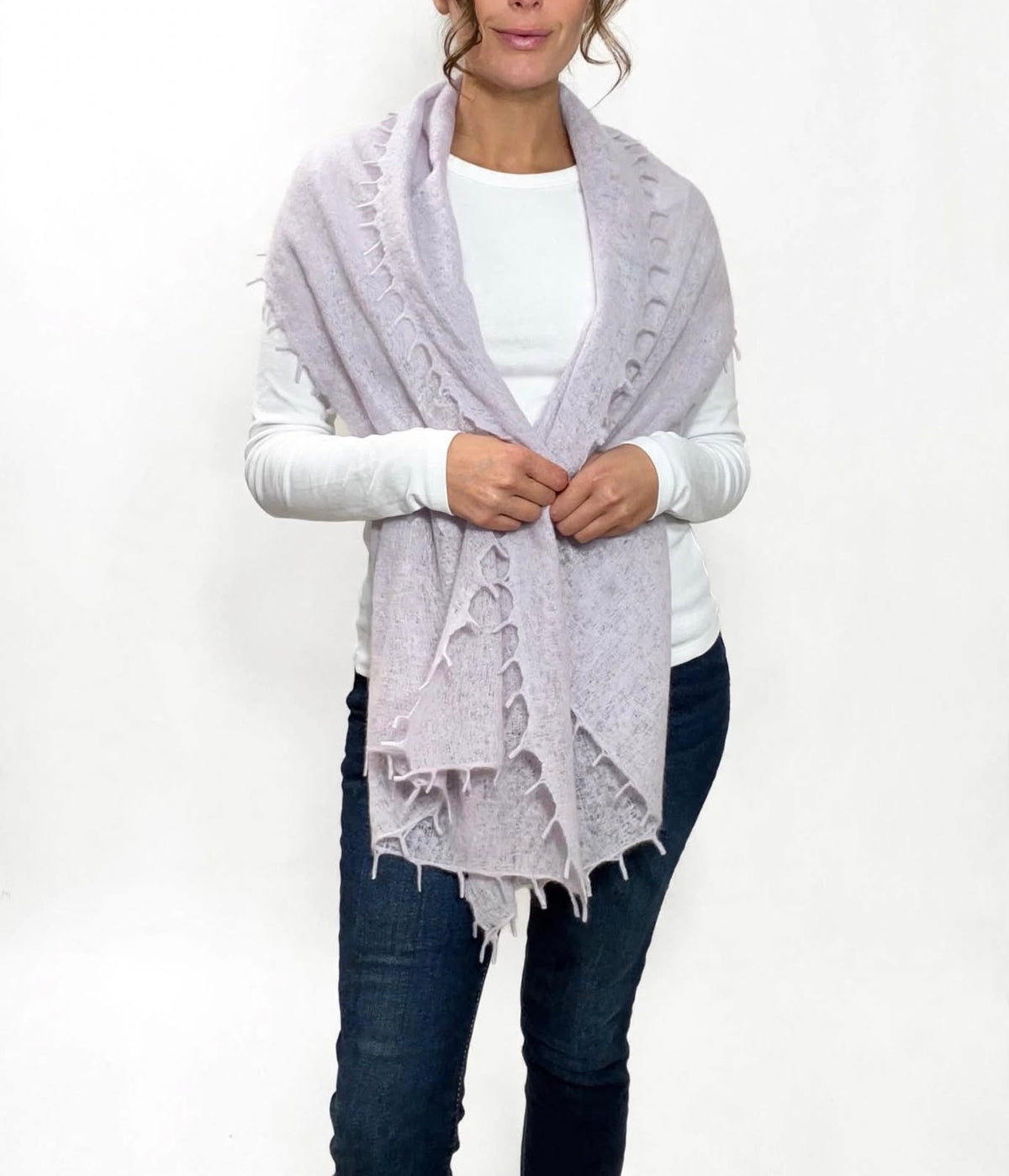 Pure Cashmere Lavender Felted Shawl