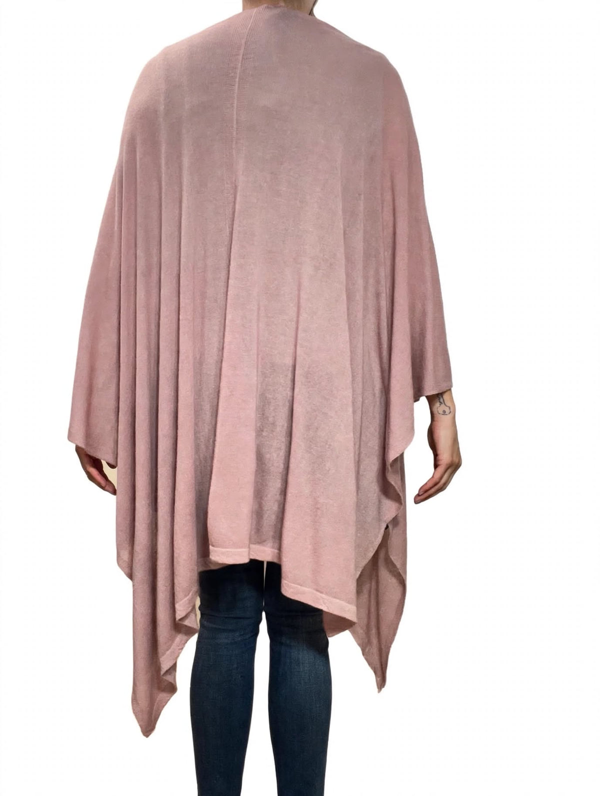 100% Cashmere Draped Long Wrap ROSE