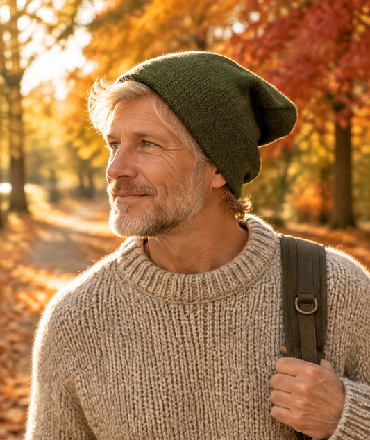100% Pure Cashmere Hat Dark Green NO SKU