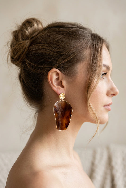 Single drop arapima earrings