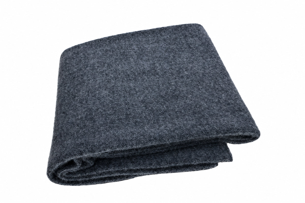 Plush Cashmere Muffler - 100% Pure Double Thick Charcoal