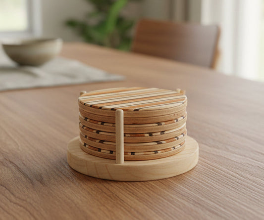 Set of 6 Wood Coasters - FairTrade Nepal
