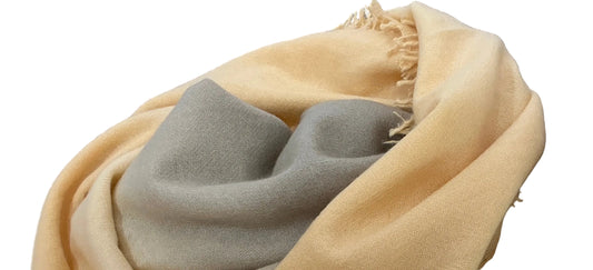 Pure Cashmere Honey Beige Fade Felted Scarf