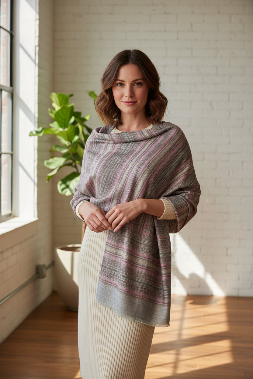 Pure pashmina stripped scrarfs