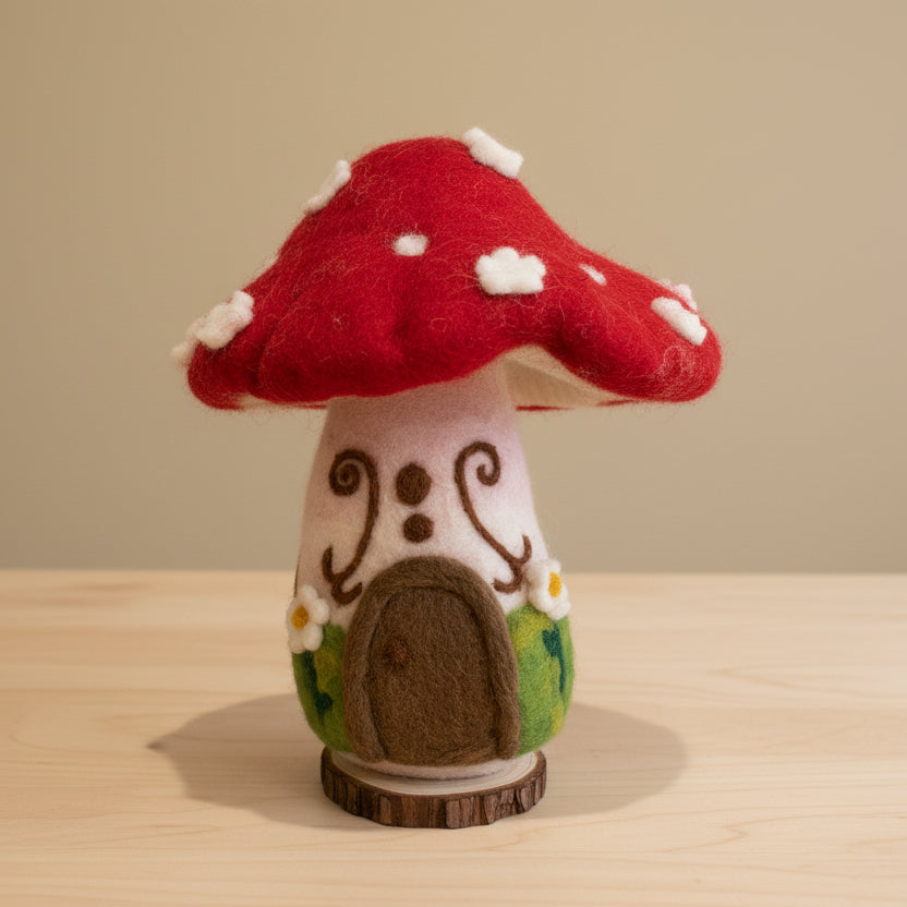 Large felt mushroom house