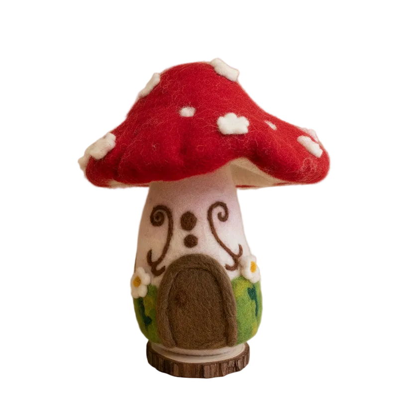 Large felt mushroom house