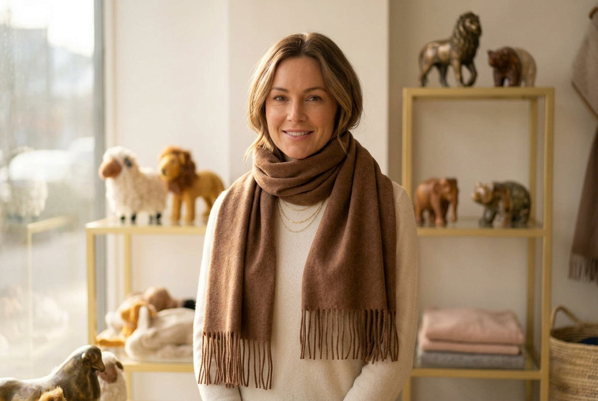 Pure Cashmere peachy brown
