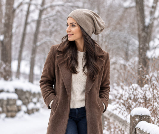 100% Pure Cashmere Hat Beige