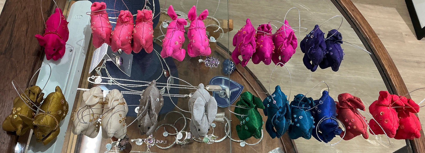 Silk Bunny Ornaments