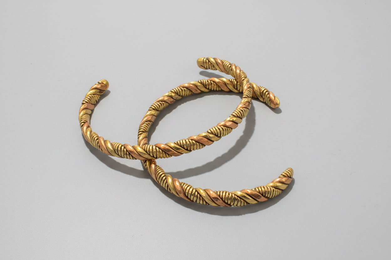 Bracelet copper and brass twisted
