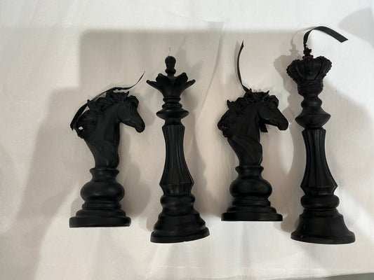 Black chess candles