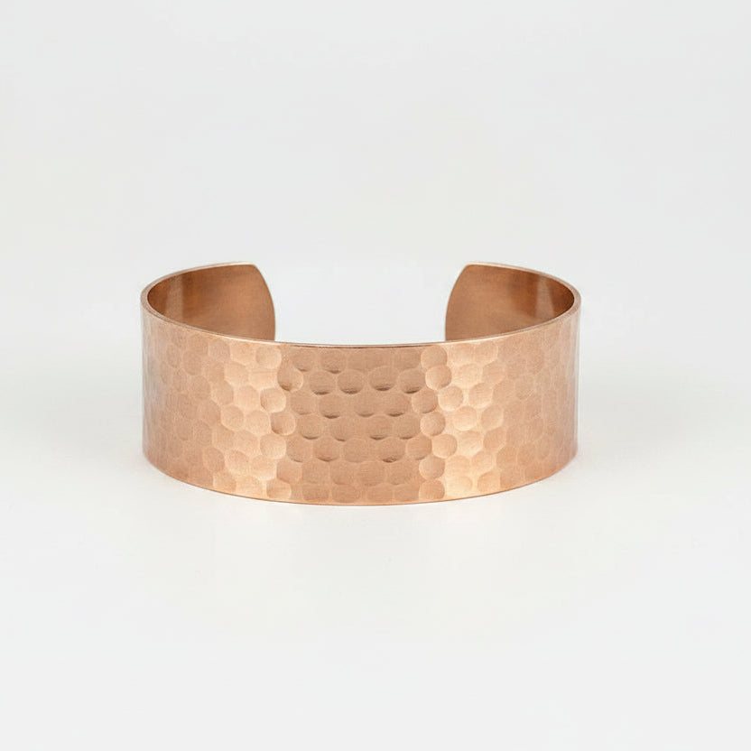 Copper cuff, hammered