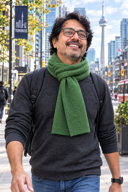 Plush Muffler - 100% Pure Double Thick Cashmere Dark Green
