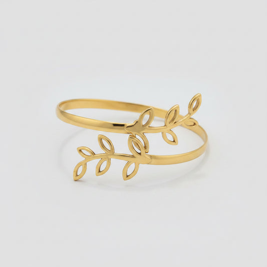 Bracelet brass leaves