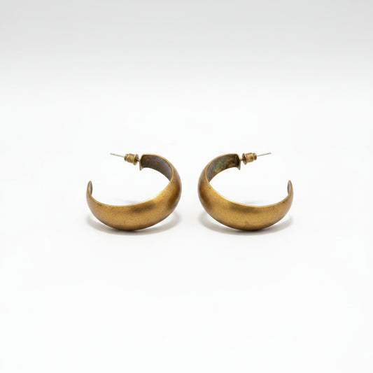 Medium hoop brass earring