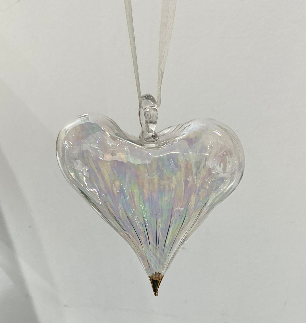 Clear Large Glass Heart Ornament