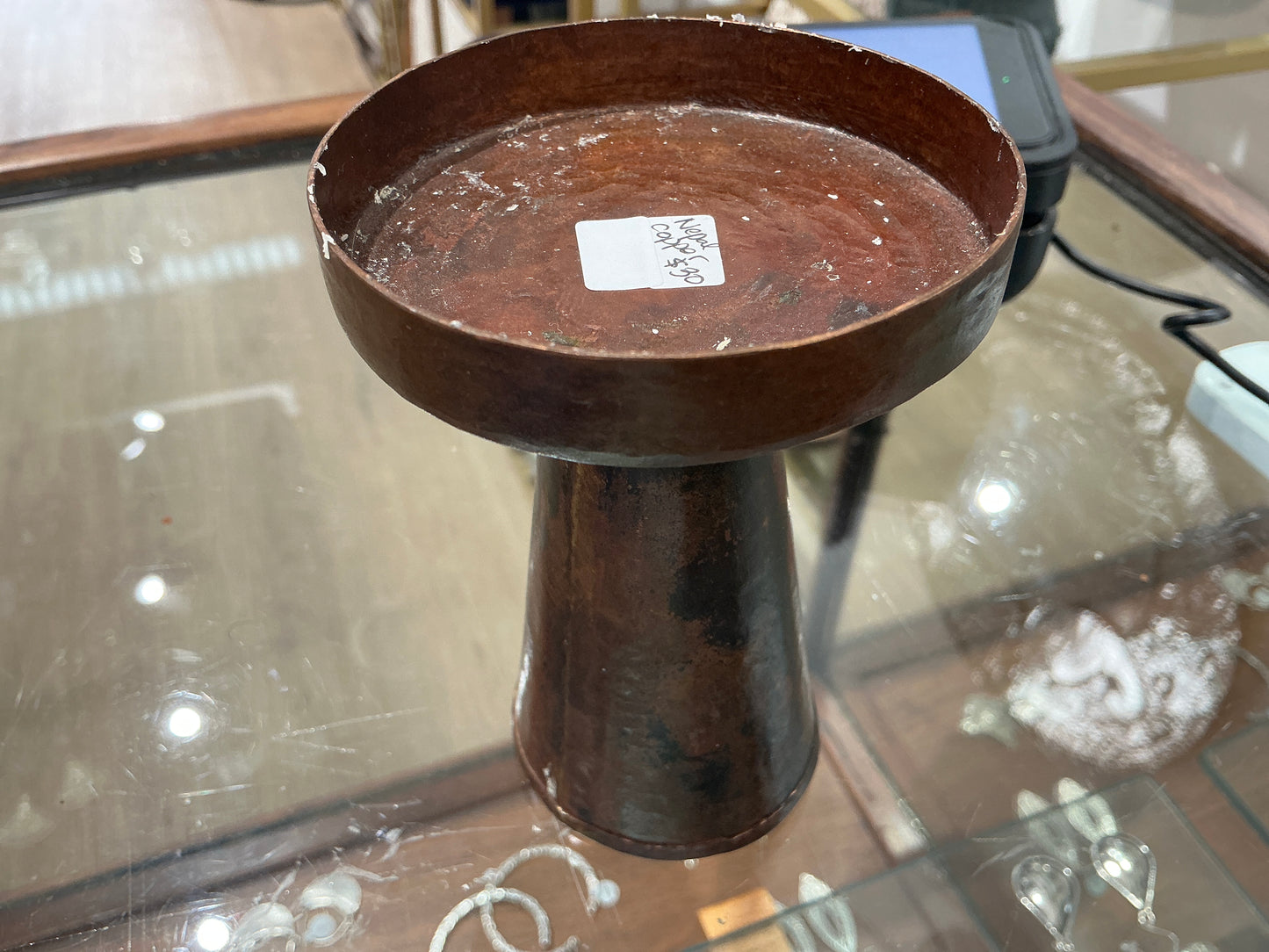Nepal copper candle holders small