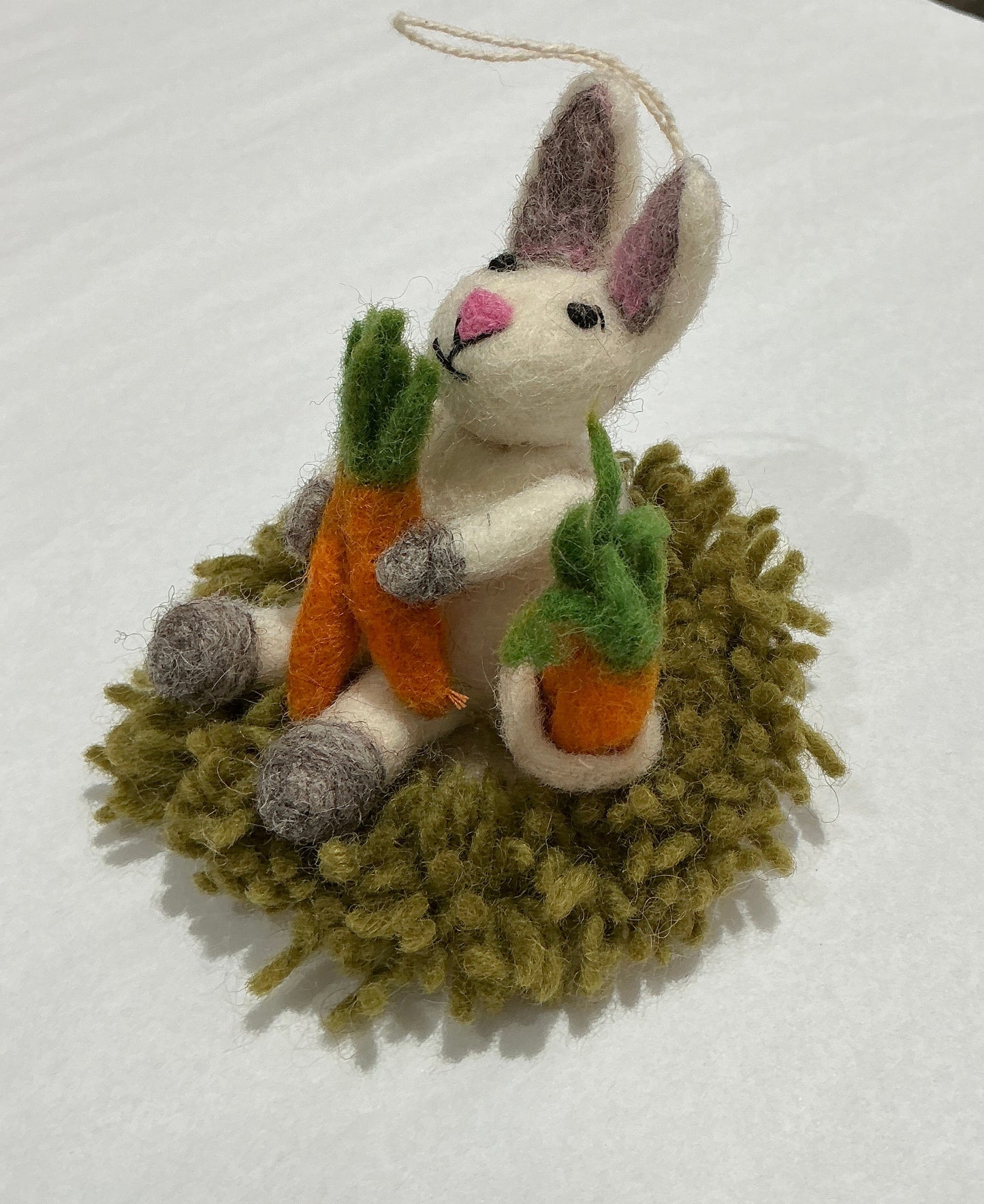 Bunny with Carrot and Grass Ornament