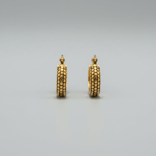 Hoop with design brass earring